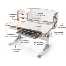 Стол Mealux Aivengo-L  BD-720  WG столешница белая/ножки белые с серыми накладками  две коробки