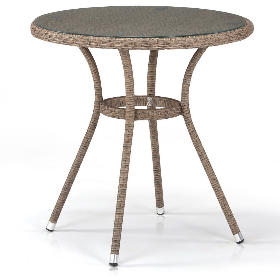 Плетеный стол T282ANT-W56-D72 Light Brown Плетеный стол T282ANT-W56-D72 Light Brown