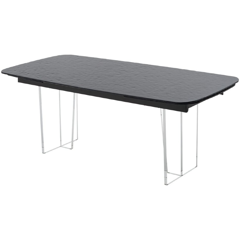 Стол ЛАУРИТЦ (LAURITS) 200 см - 300 см ЧЕРНЫЙ (GREY), стекло BUBBLE / Прозрачный каркас ®DISAUR Стол ЛАУРИТЦ (LAURITS) 200 см - 300 см ЧЕРНЫЙ (GREY), стекло BUBBLE / Прозрачный каркас ®DISAUR