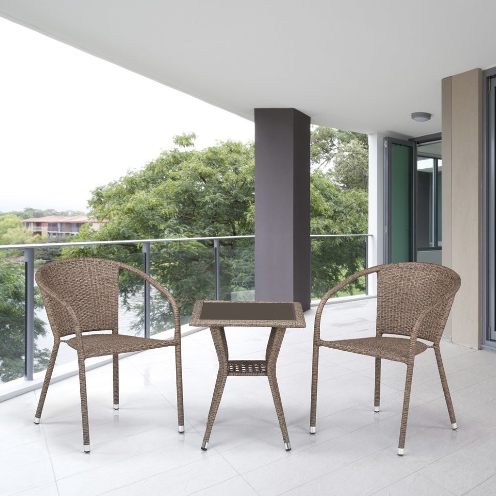 Комплект плетеной мебели T25B/Y137C-W56 Light brown 2Pcs Комплект плетеной мебели T25B/Y137C-W56 Light brown 2Pcs