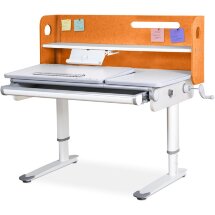 Детский стол Mealux Denver Orange  арт.BD-660 OR  - столешница белая/ножки белые с серыми накладками  одна коробка