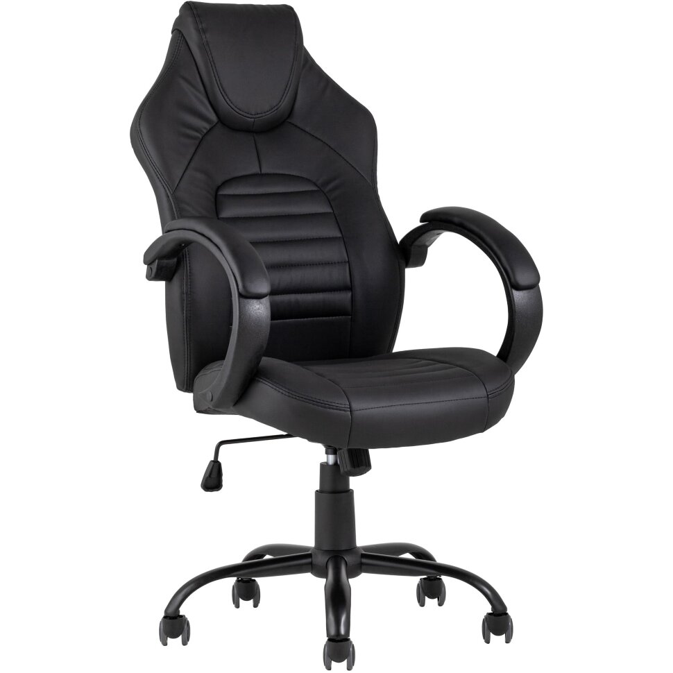 Игровое кресло Stool Group компьютерное TopChairs Racer Midi черное геймерское Игровое кресло Stool Group компьютерное TopChairs Racer Midi черное геймерское