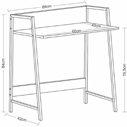 Стол на металлокаркасе BRABIX &quot;LOFT CD-003&quot;, 640х420х840 мм, цвет морёный дуб, 641215 