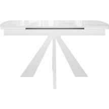 Стол DikLine SFU120 стекло белое мрамор глянец/подстолье белое/опоры белые (2 уп.)