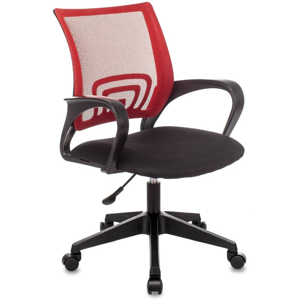 TopChairs ST-Basic офисное сетка/ткань красный крестовина пластик механизм Пиастра TopChairs ST-Basic офисное сетка/ткань красный крестовина пластик механизм Пиастра