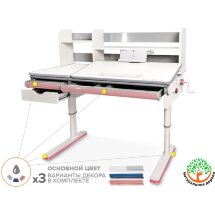 Детский стол Mealux Montreal Multicolor  арт. BD-670 W/MC с полкой  - столешница белая  коробок-3 шт.