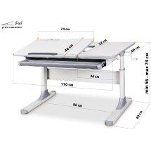 Детский стол Mealux Vancouver Multicolor Lite  арт. BD-620 W/MC Lite  - столешница белая / накладки серые  коробок-1 шт.