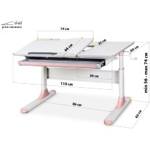 Детский стол Mealux Vancouver Multicolor Lite  арт. BD-620 W/MC Lite  - столешница белая / накладки серые  коробок-1 шт.