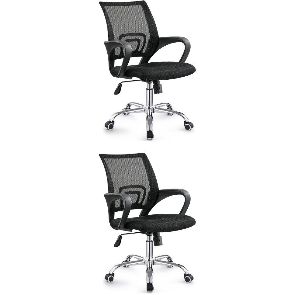 TopChairs Simple New офисное черный в обивке из текстиля с сеткой, механизм качания Top Gun 2 шт TopChairs Simple New офисное черный в обивке из текстиля с сеткой, механизм качания Top Gun 2 шт