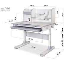 Детский стол Mealux Edmonton Multicolor BL  арт. BD-610 W/MC   BL  - столешница белая / накладки на ножках серые и голубые  пять коробок