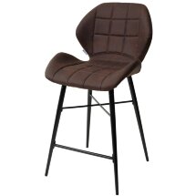Полубарный стул MARCEL COWBOY-#800 темно-коричневый (H=65cm), ткань микрофибра М-City