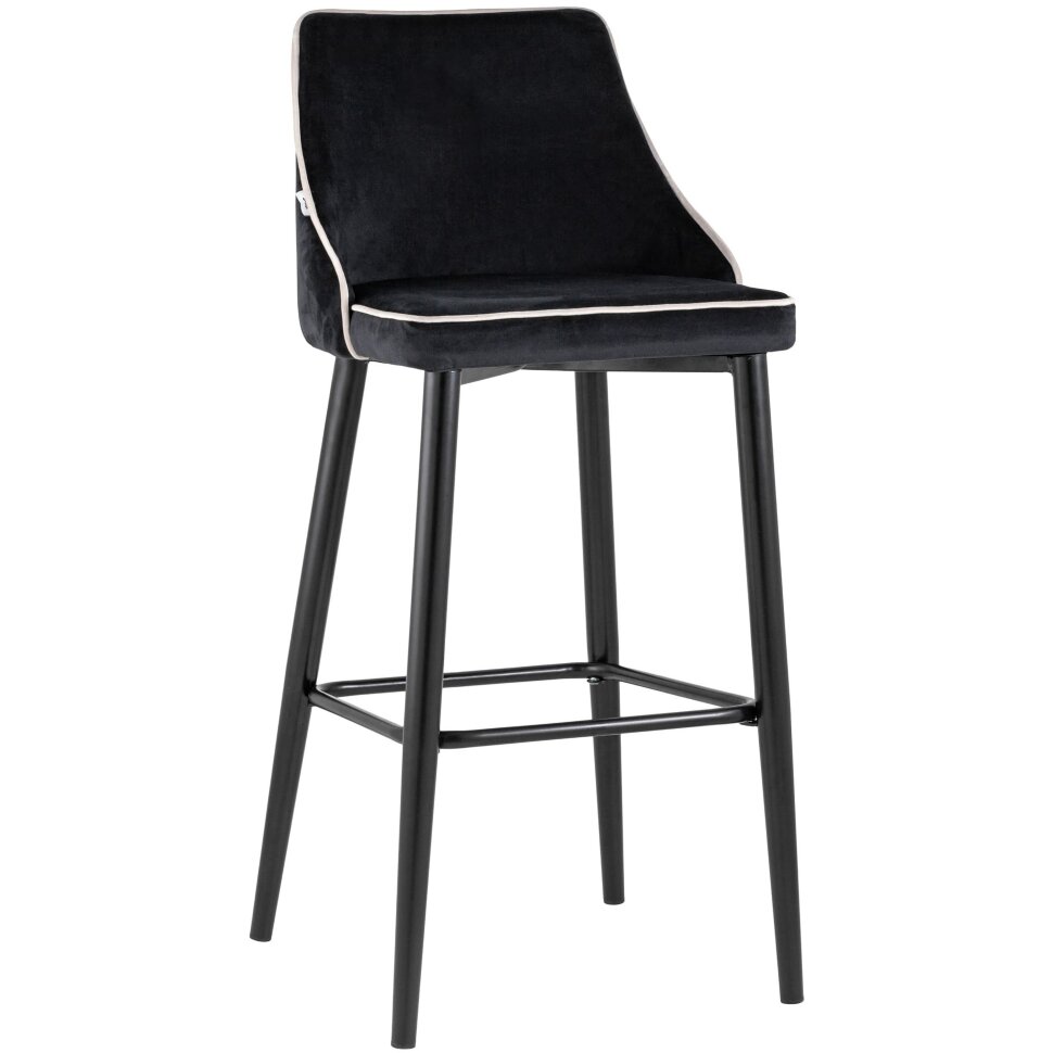 Стул барный Stool Group Коби велюр черный ножки металл черные Стул барный Stool Group Коби велюр черный ножки металл черные