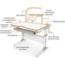 Парта Mealux EVO Diego  EVO-30  grey  дерево  столешница белая / ножки белые с серыми накладками  одна коробка