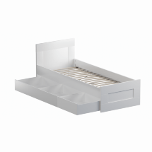 Кровать одноместная с ортопедическим основанием 80х200. Возможна докомплектация выкатными ящиками для хранения 60х60 и 140х60 СИРИУС